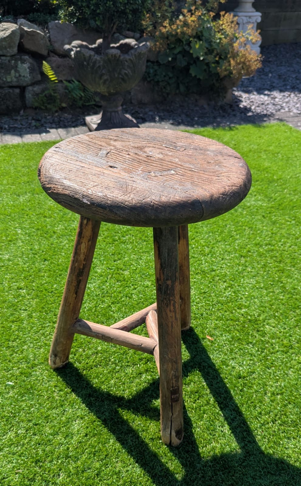 Ruby 1st Rustic reclaimed Elm Antique stool - Delivery Available
