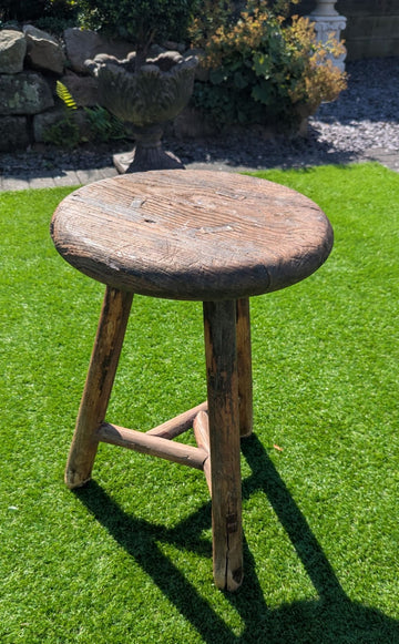 Ruby 1st Rustic reclaimed Elm Antique stool - Delivery Available