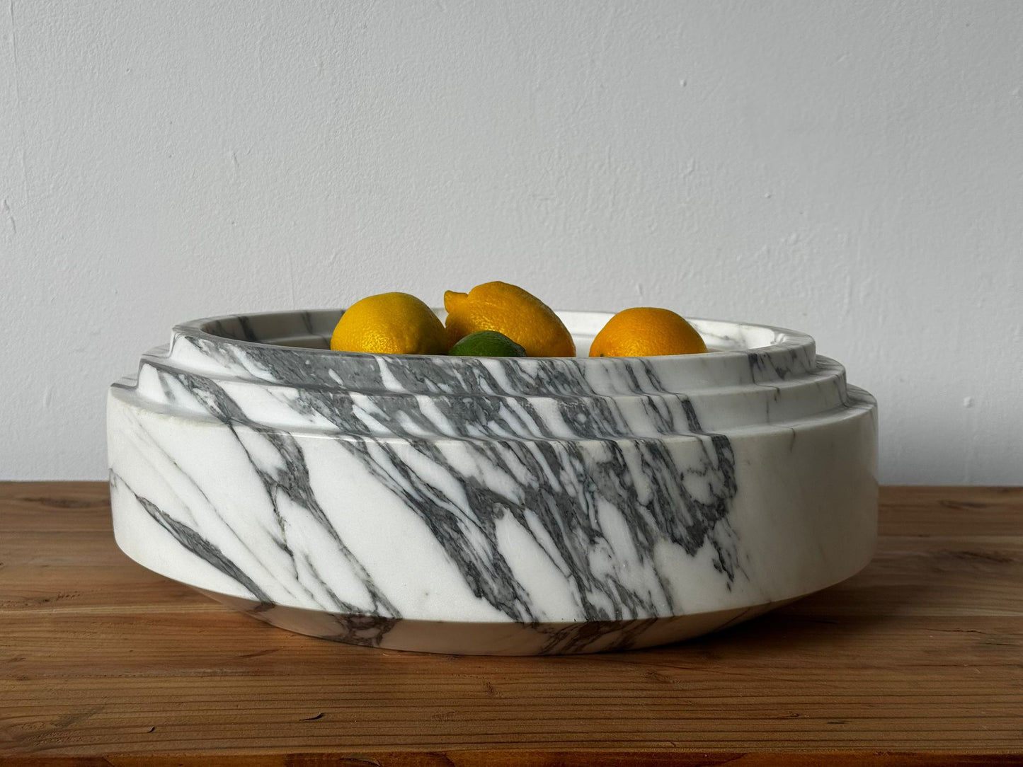 Vintage Top Quality Arabescato Heavy Marble Bowl - Delivery Available In Uk
