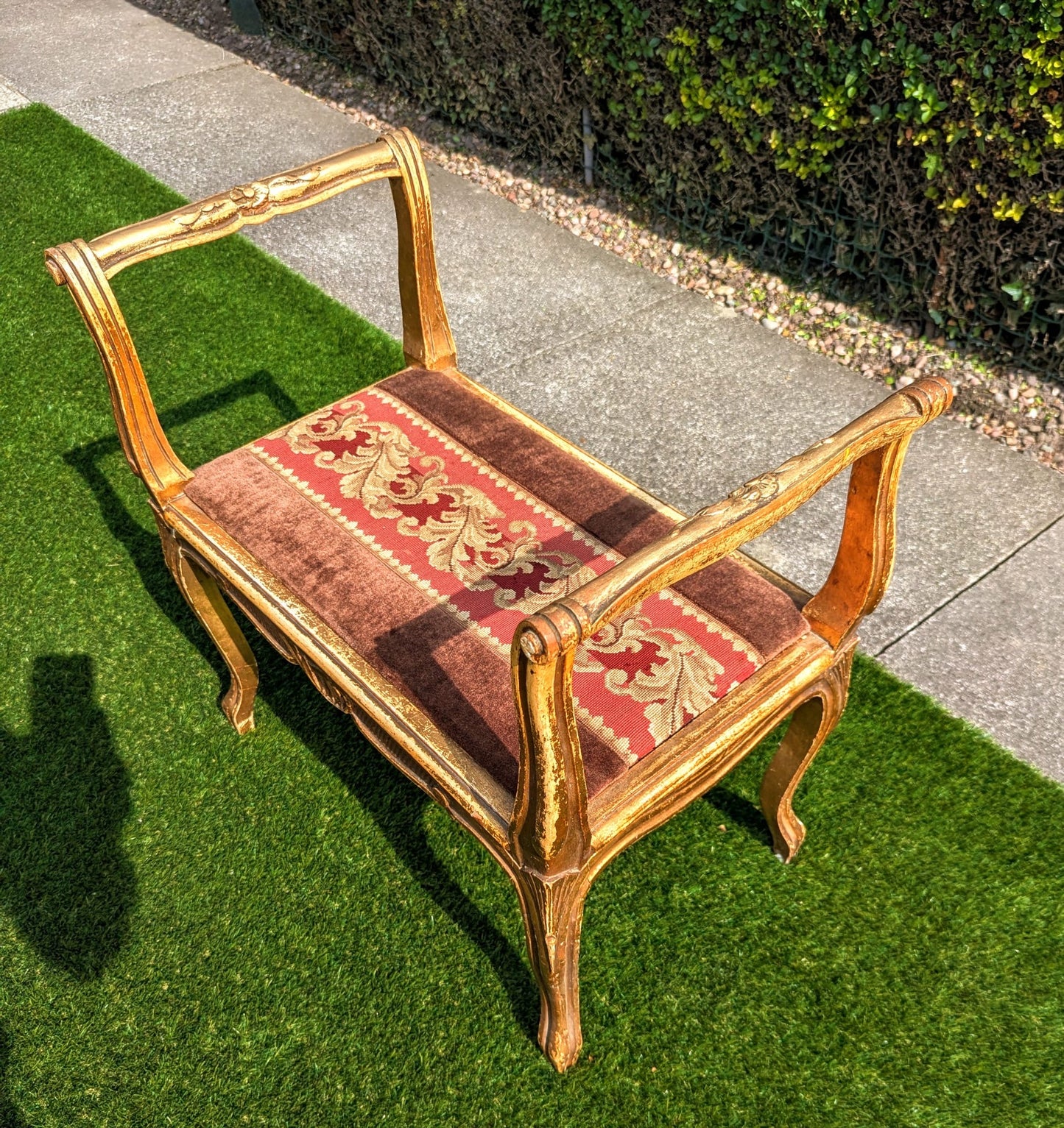 Antique Louis Phillipe gilt Piano stool - Delivery Available