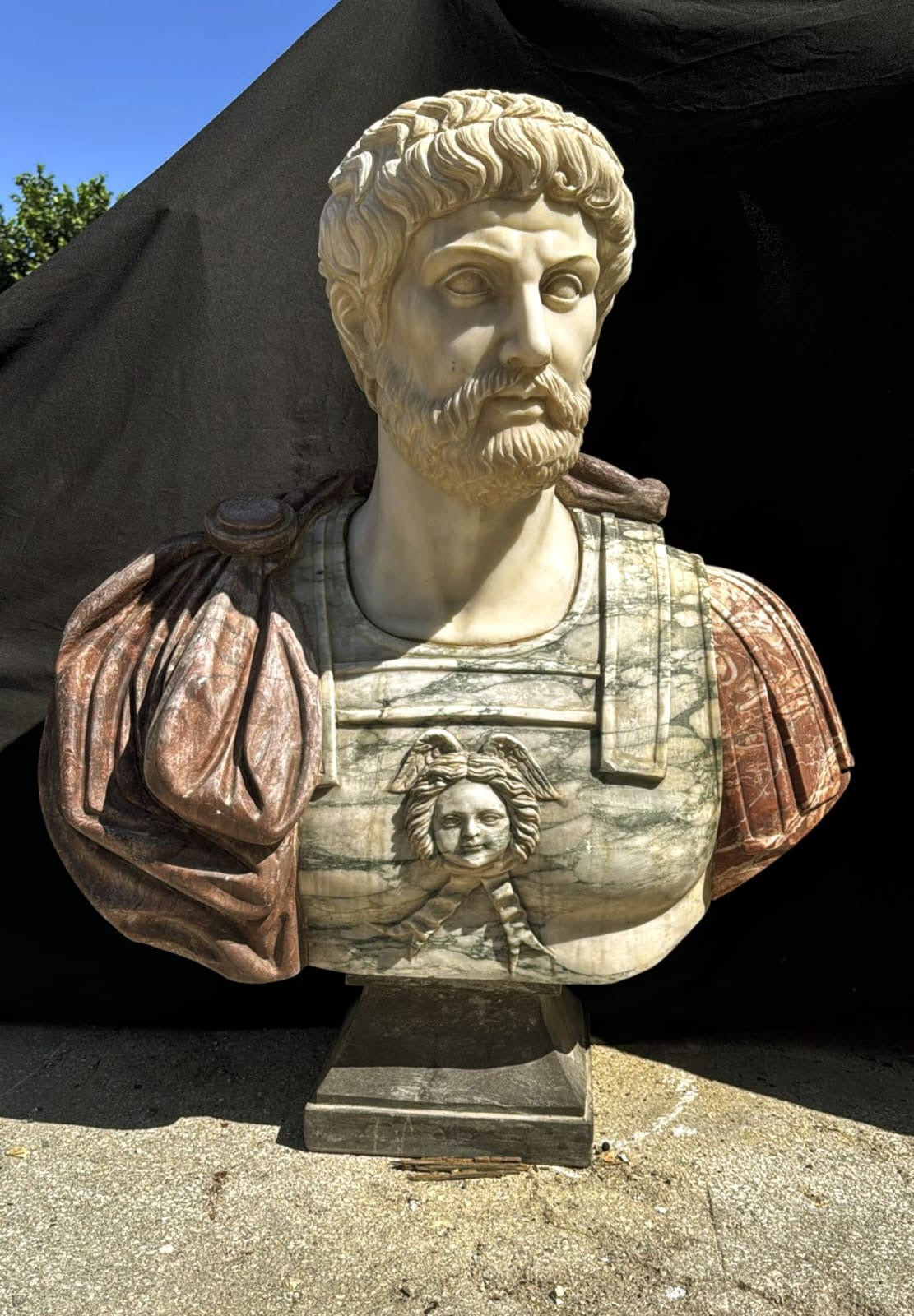 Italian 20th Century marble bust of Greek Emperor Hadrian - delivery available