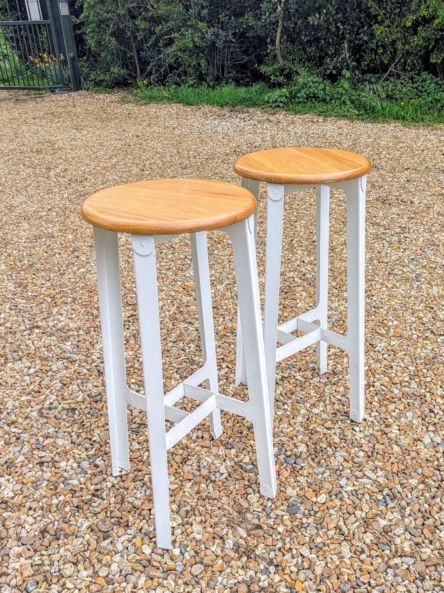 Pair Vintage Herman Miller Construct' stools metal Frame - Delivery Available