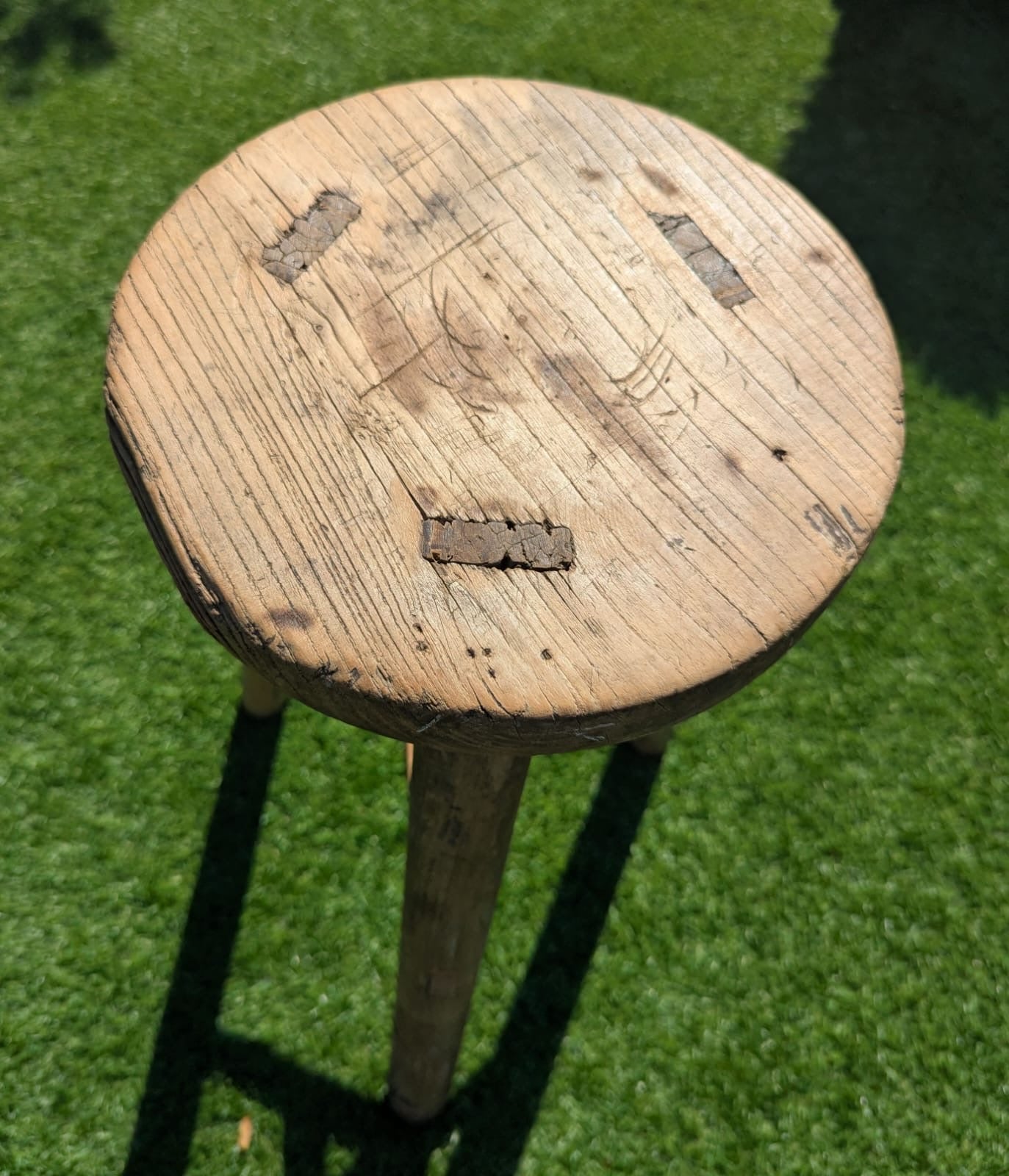 Ruby 2nd Rustic Elm Antique stool - Delivery Available