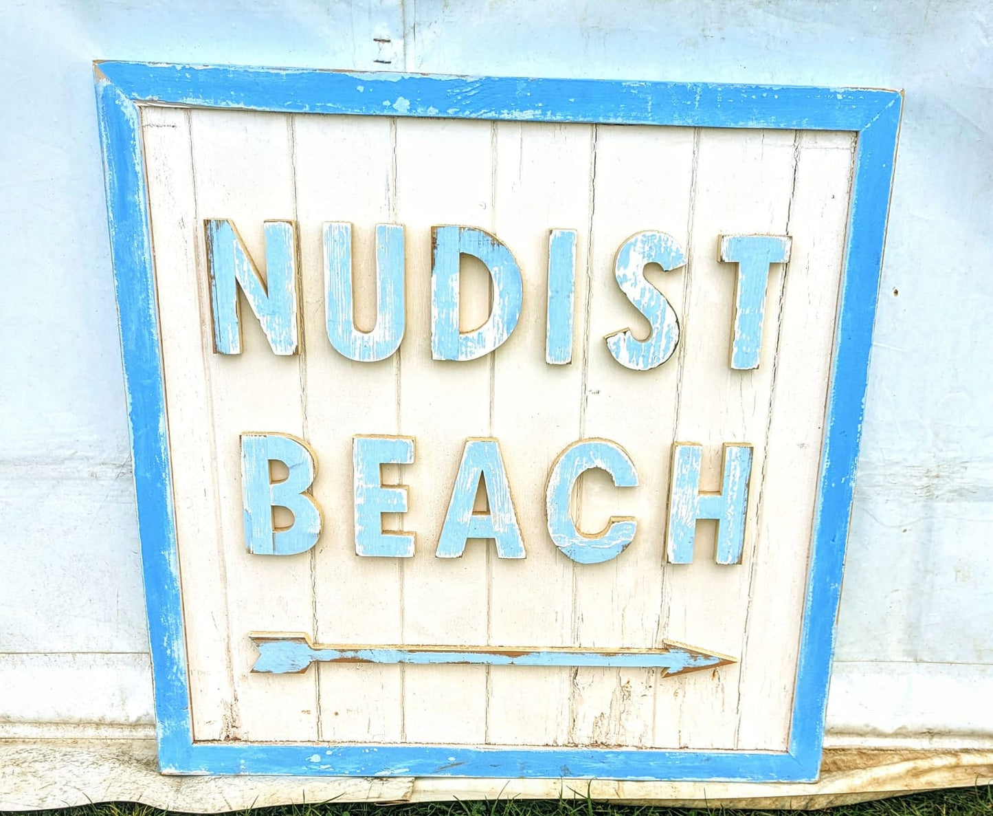 Bespoke Beach Sign Half Barn Door Style Neighbours Gossip! - Delivery Available
