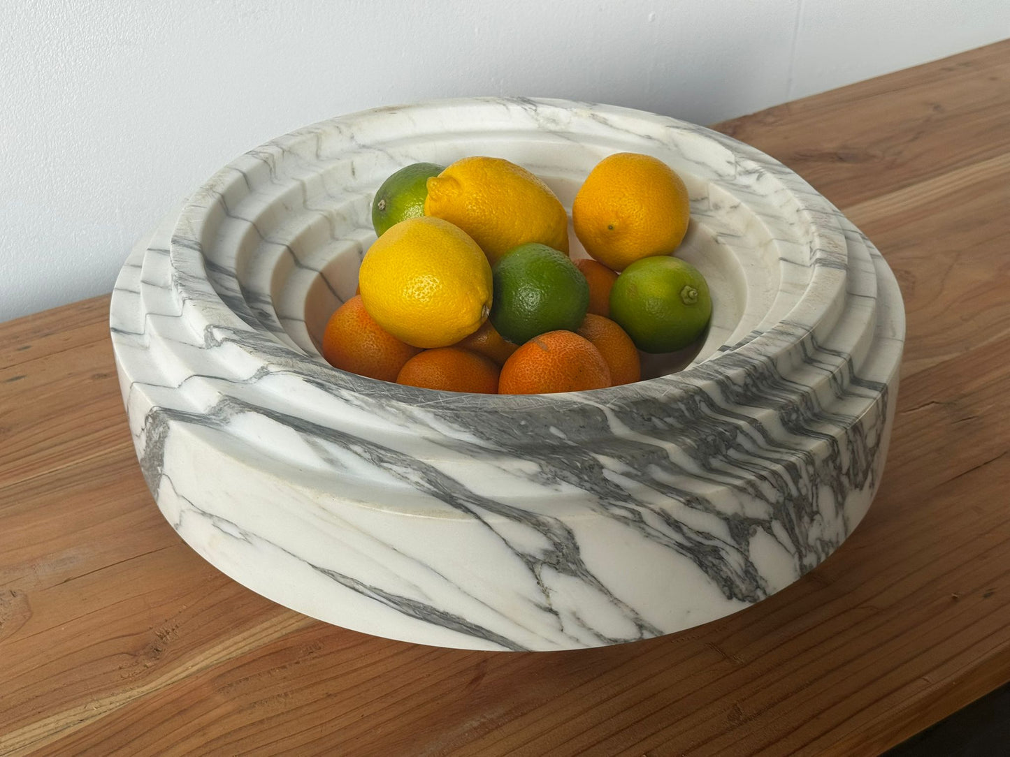 Vintage Top Quality Arabescato Heavy Marble Bowl - Delivery Available In Uk