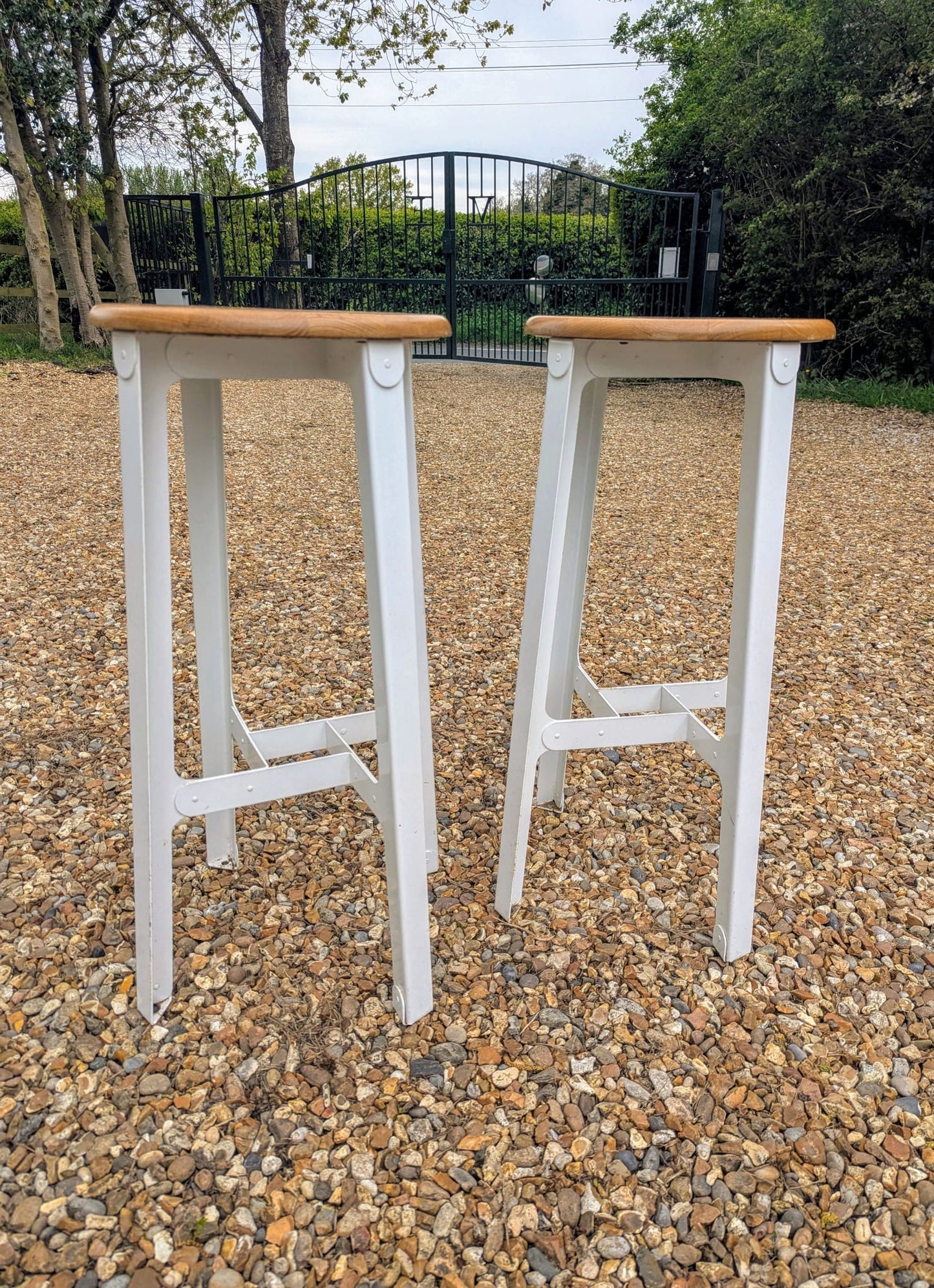 Pair Vintage Herman Miller Construct' stools metal Frame - Delivery Available
