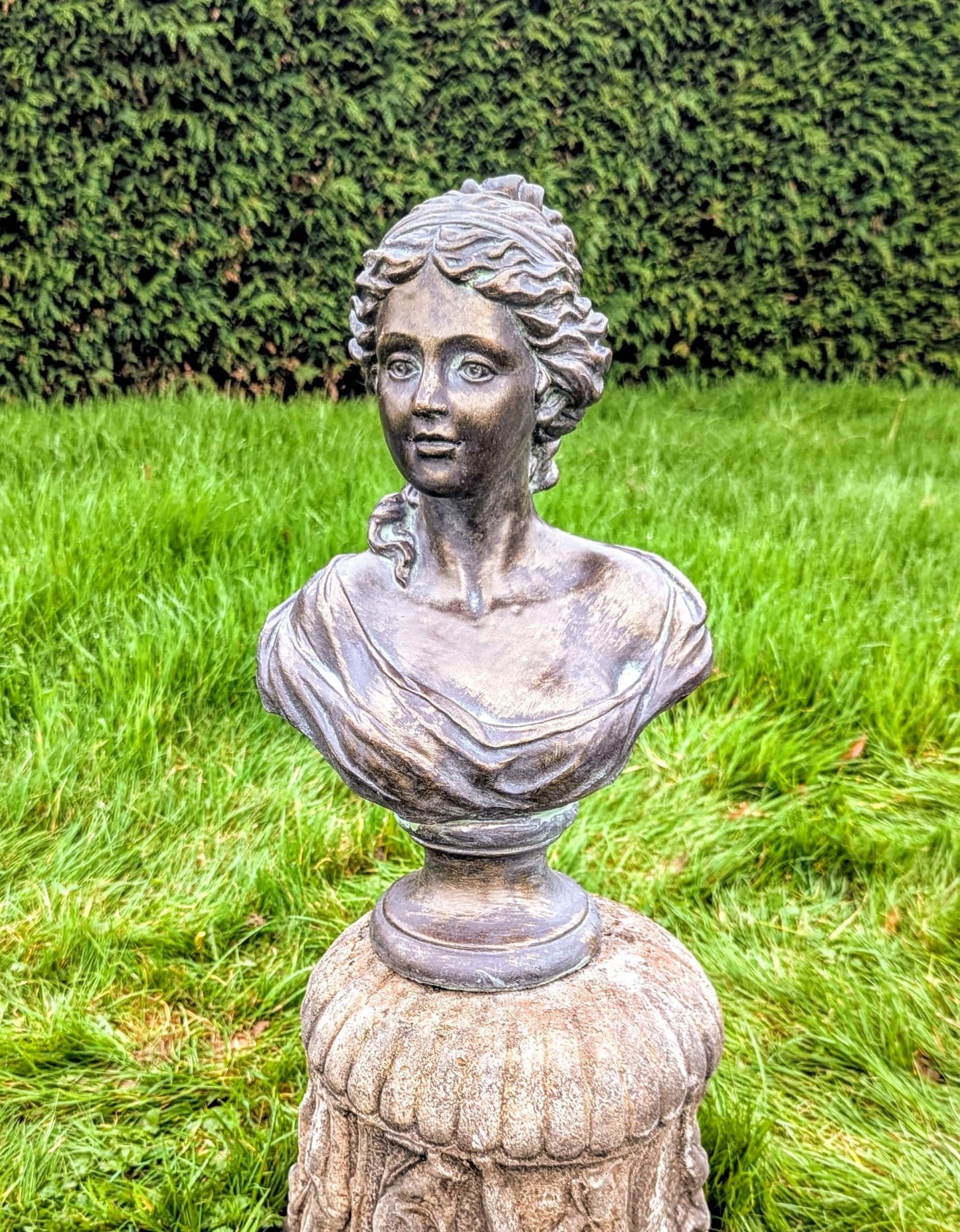 Beautiful Verdigris Bronzed Bust Marie Anne - Free UK Delivery