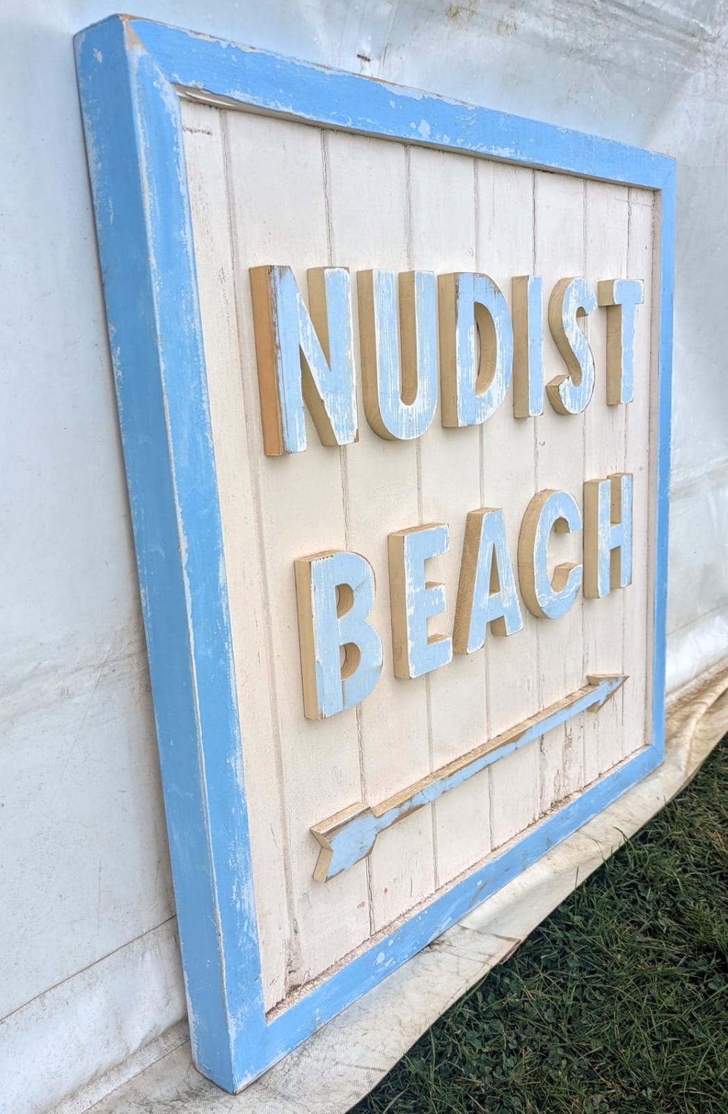 Bespoke Beach Sign Half Barn Door Style Neighbours Gossip! - Delivery Available