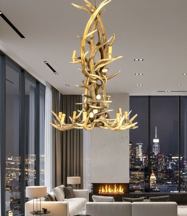 Vintage Rustic Antler Chandelier - Delivery Available