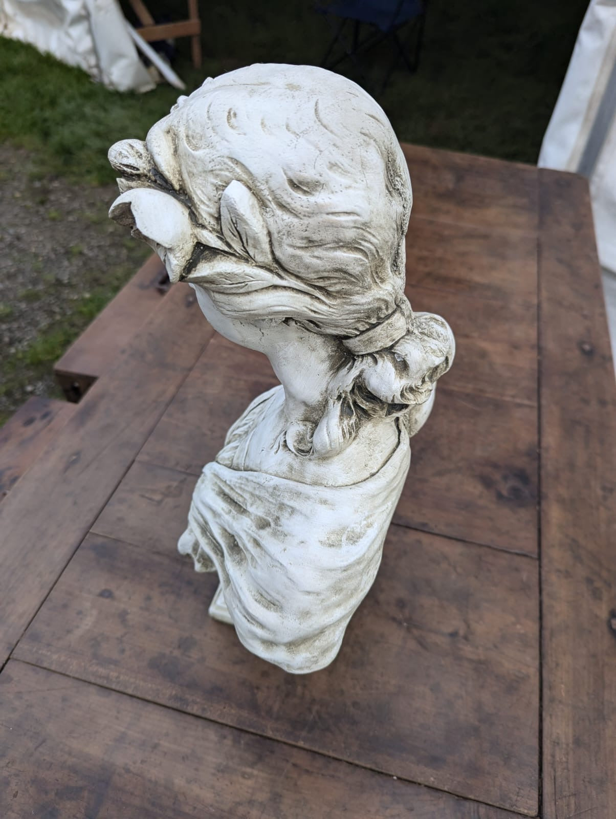 Beautiful White Lime Stone Bust Josephine Rose - Free UK Delivery