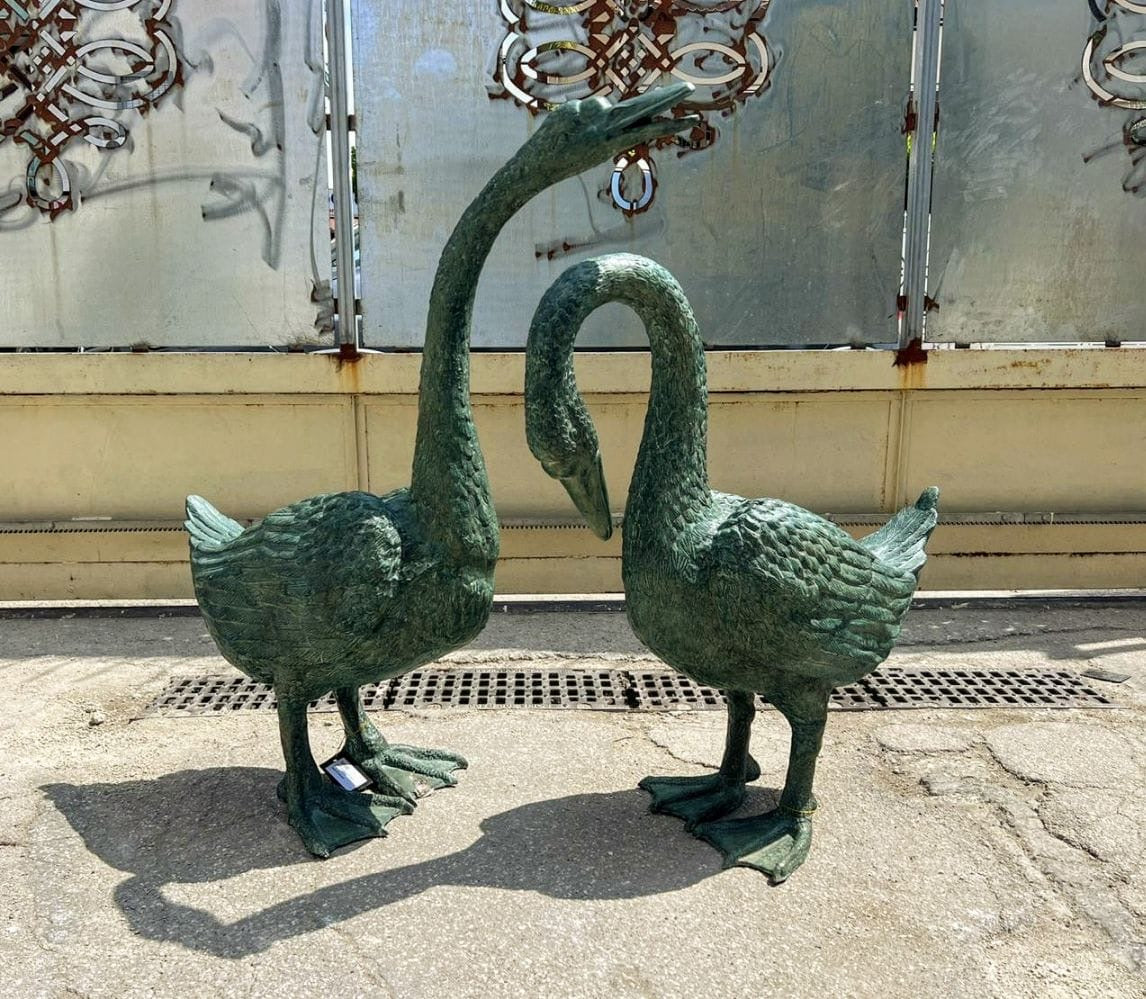 Antique Italian Bronze Geese - delivery available