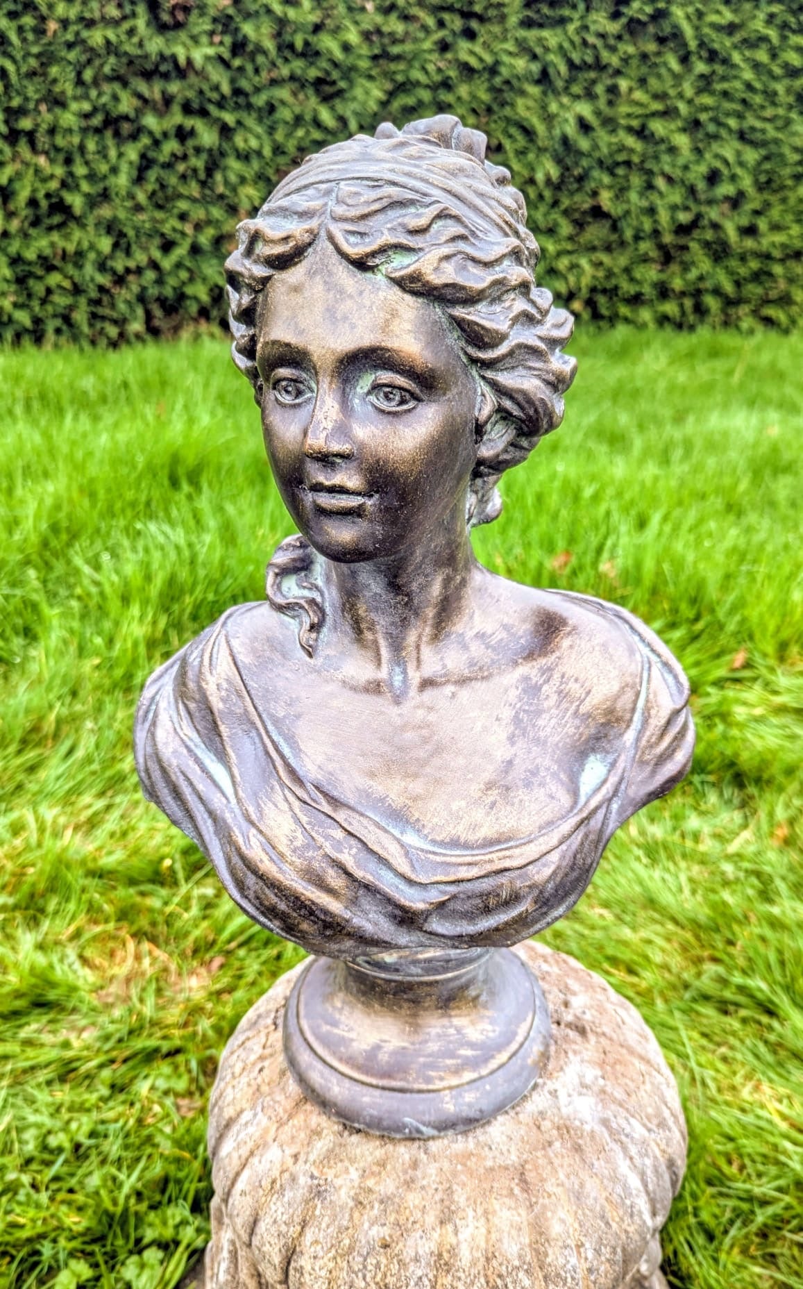 Beautiful Verdigris Bronzed Bust Marie Anne - Free UK Delivery