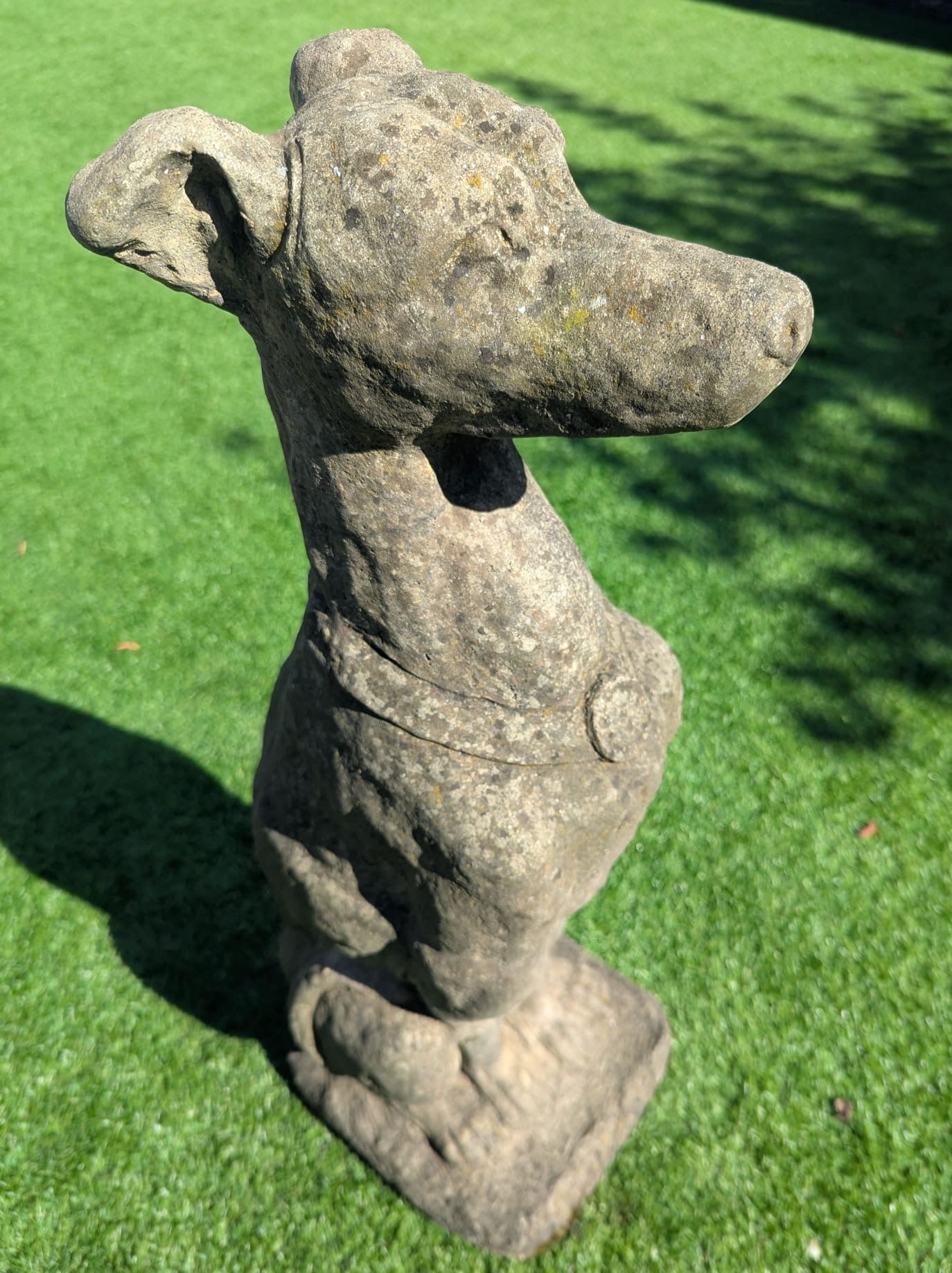 Pair 19TH CENTUARY STYLE VINTAGE STONE ITALIAN HOUNDS (DELIVERY AVAILABLE)