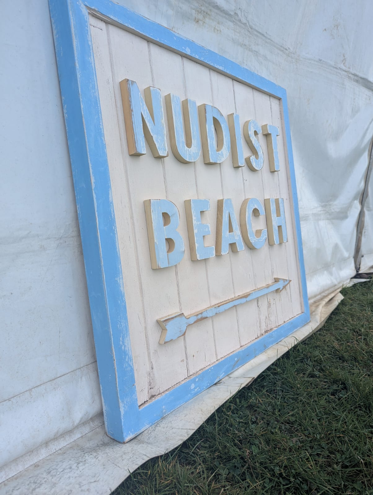 Bespoke Beach Sign Half Barn Door Style Neighbours Gossip! - Delivery Available