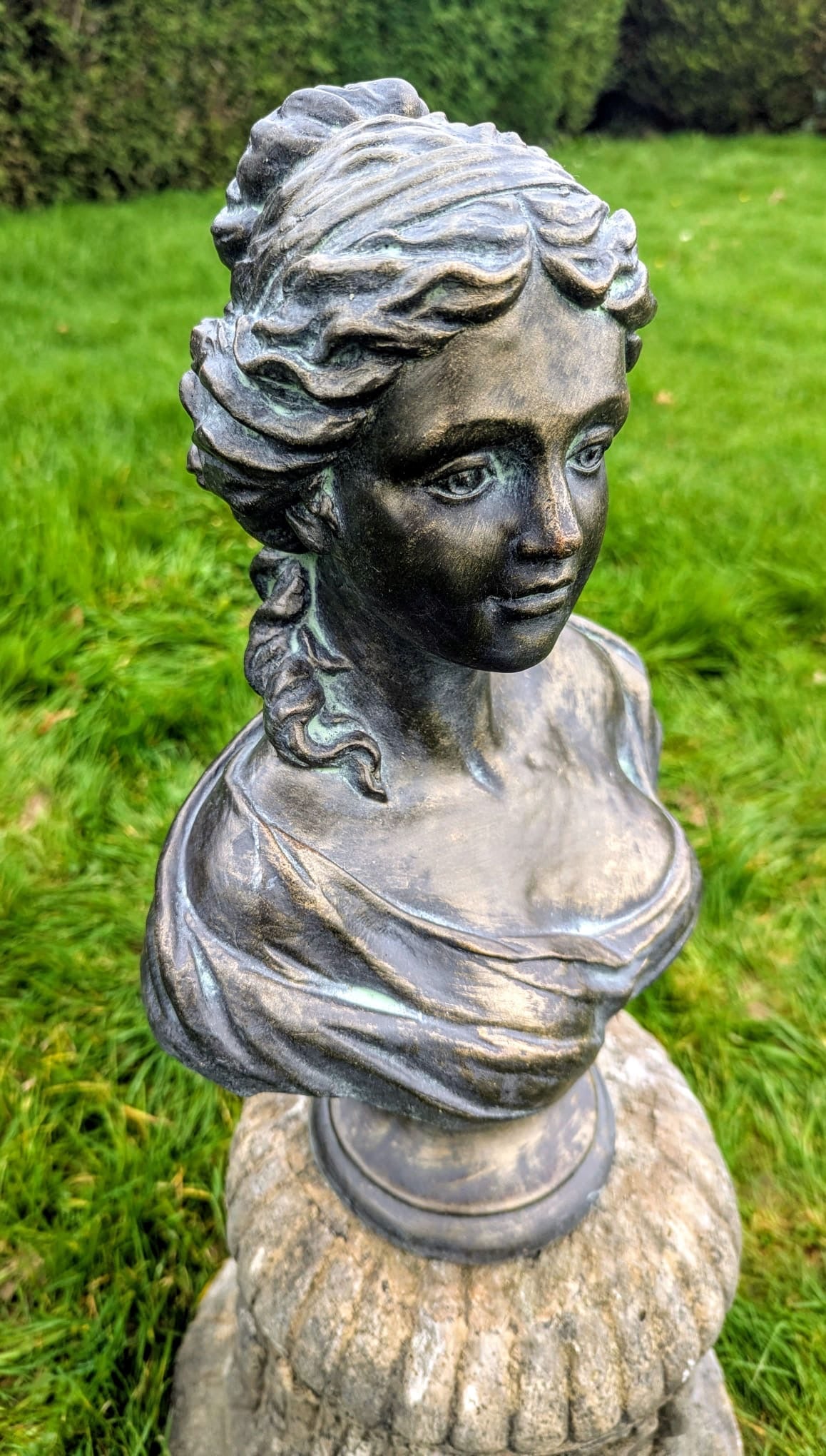 Beautiful Verdigris Bronzed Bust Marie Anne - Free UK Delivery