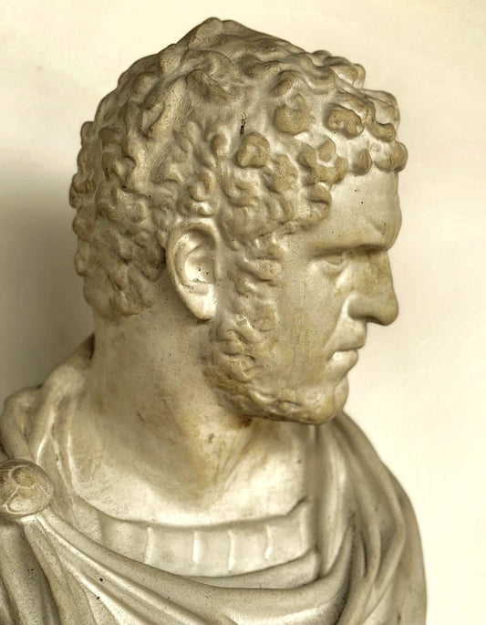 Superb vintage Caracella Roman Emperor composite Marble di latte Bust- Delivery Available