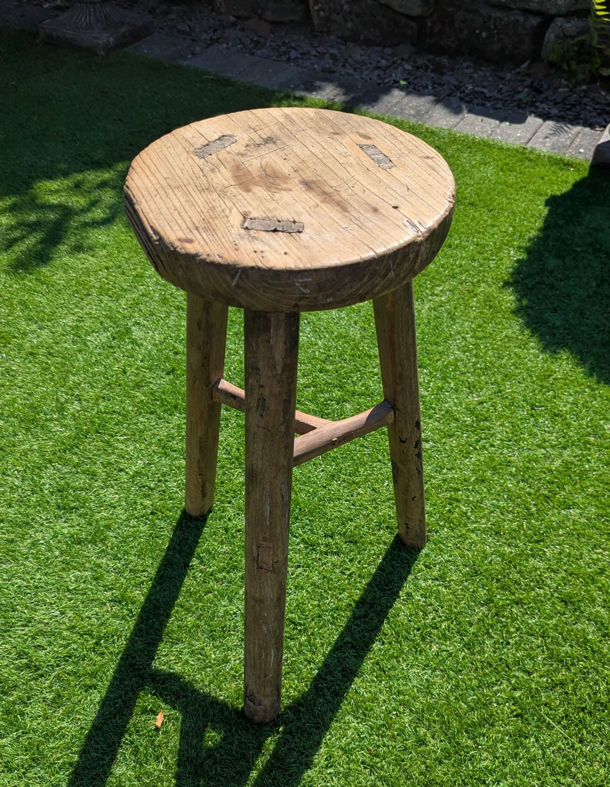 Ruby 2nd Rustic Elm Antique stool - Delivery Available