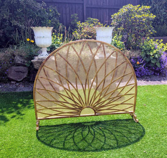Decorative brass mid century Art Nouveau style fire screen - Delivery Available