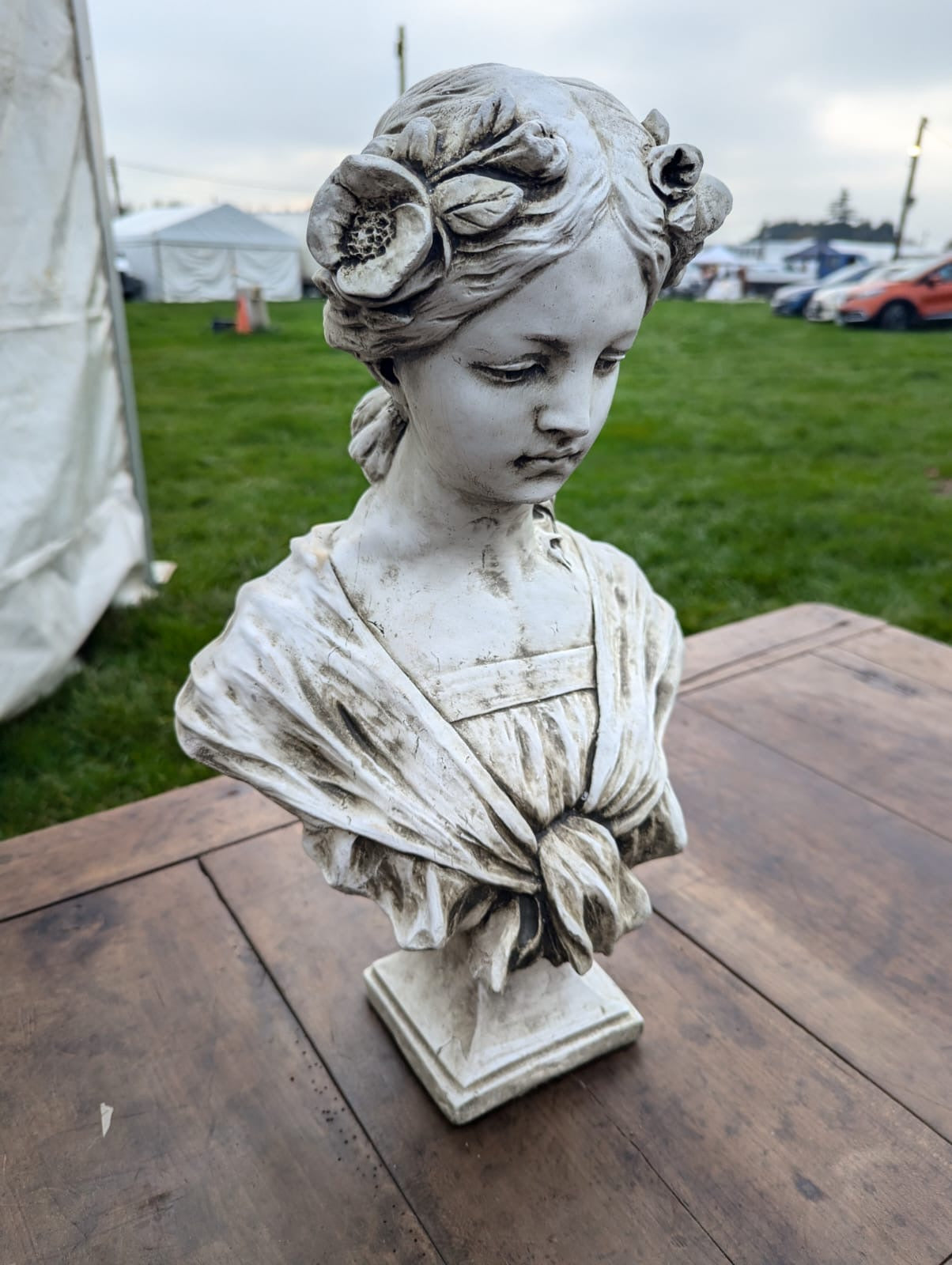 Beautiful White Lime Stone Bust Josephine Rose - Free UK Delivery