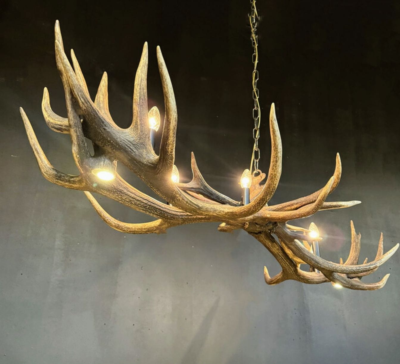 Vintage Rustic Antler Chandelier pendant Lamp - Delivery Available