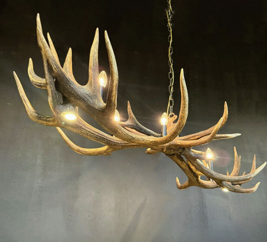 Vintage Rustic Antler Chandelier pendant Lamp - UK Delivery Available