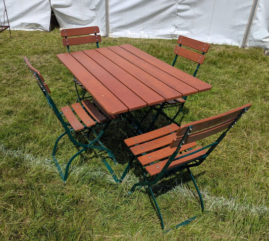 Vintage Dutch folding cast metal & Wood patio set - Delivery Available