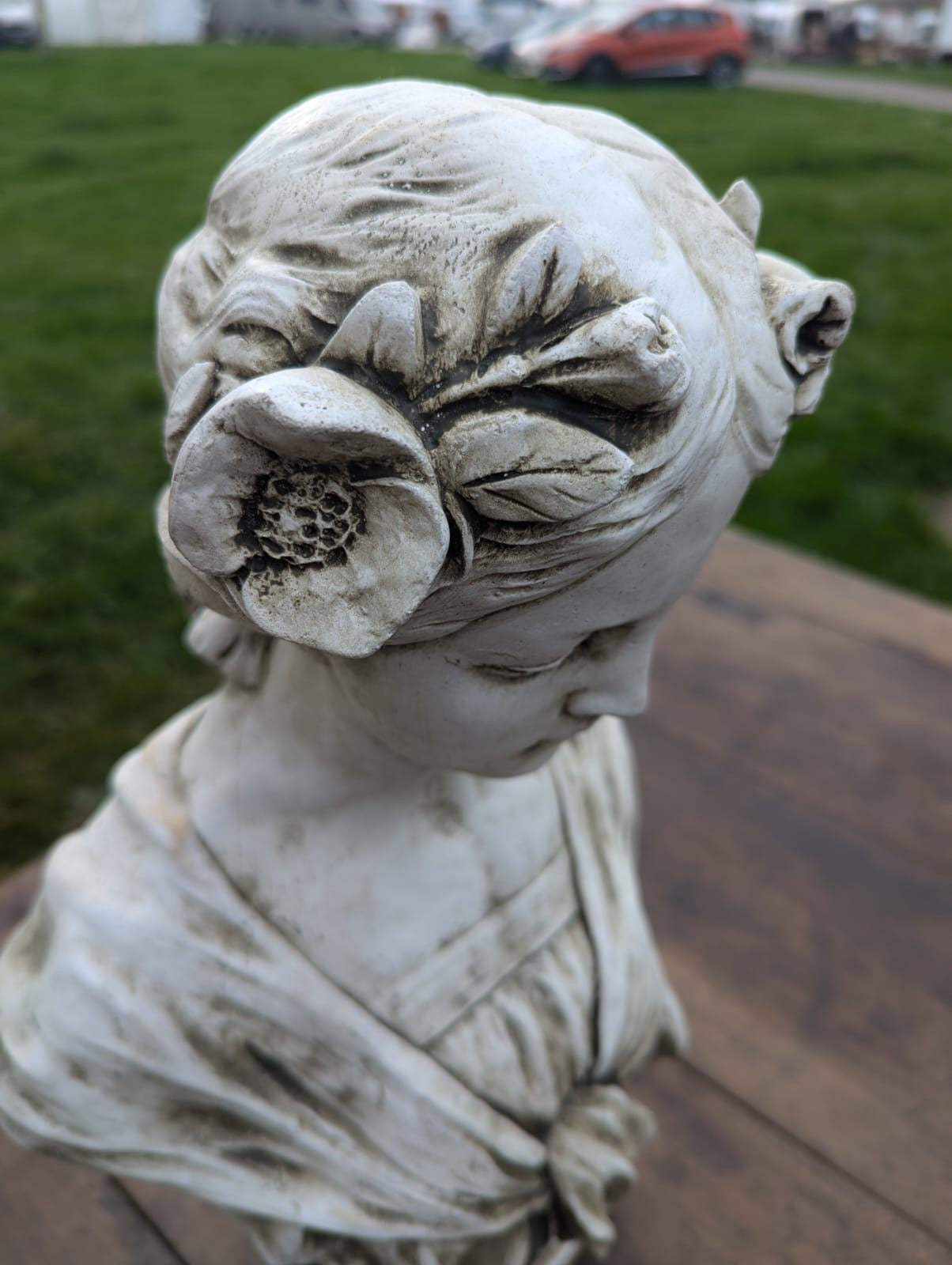 Beautiful White Lime Stone Bust Josephine Rose - Free UK Delivery