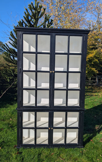 Mid Century French black glazed display cabinet with delivery