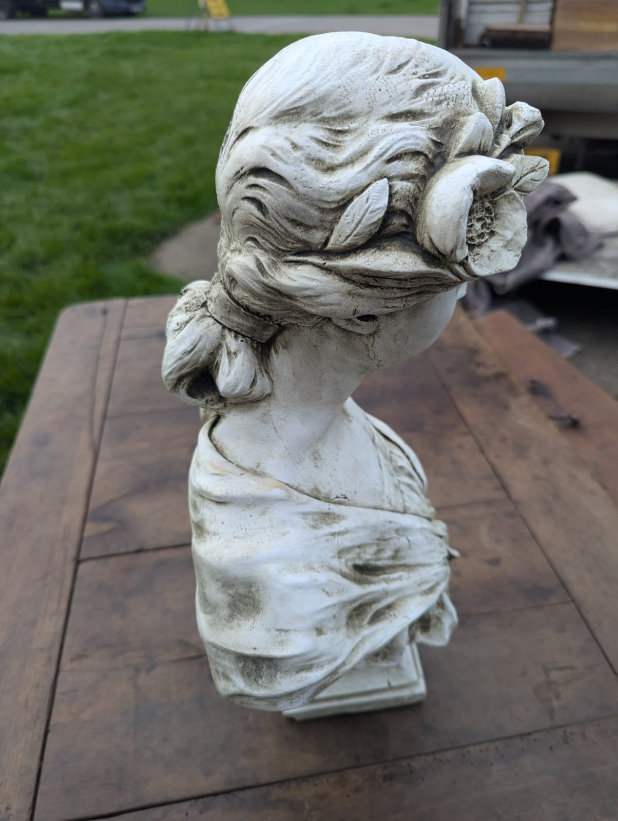 Beautiful White Lime Stone Bust Josephine Rose - Free UK Delivery