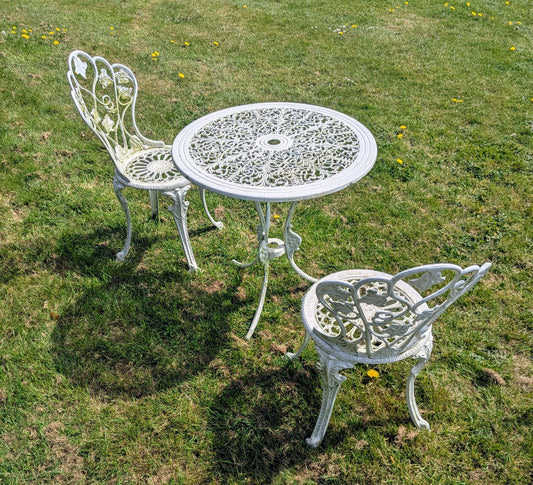 Vintage Decorative Victorian Style cast metal patio set - Delivery Available