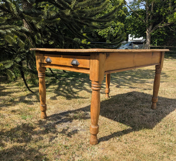 Vintage Rustic Victorian pine farmhouse table One Drawer - Delivery available
