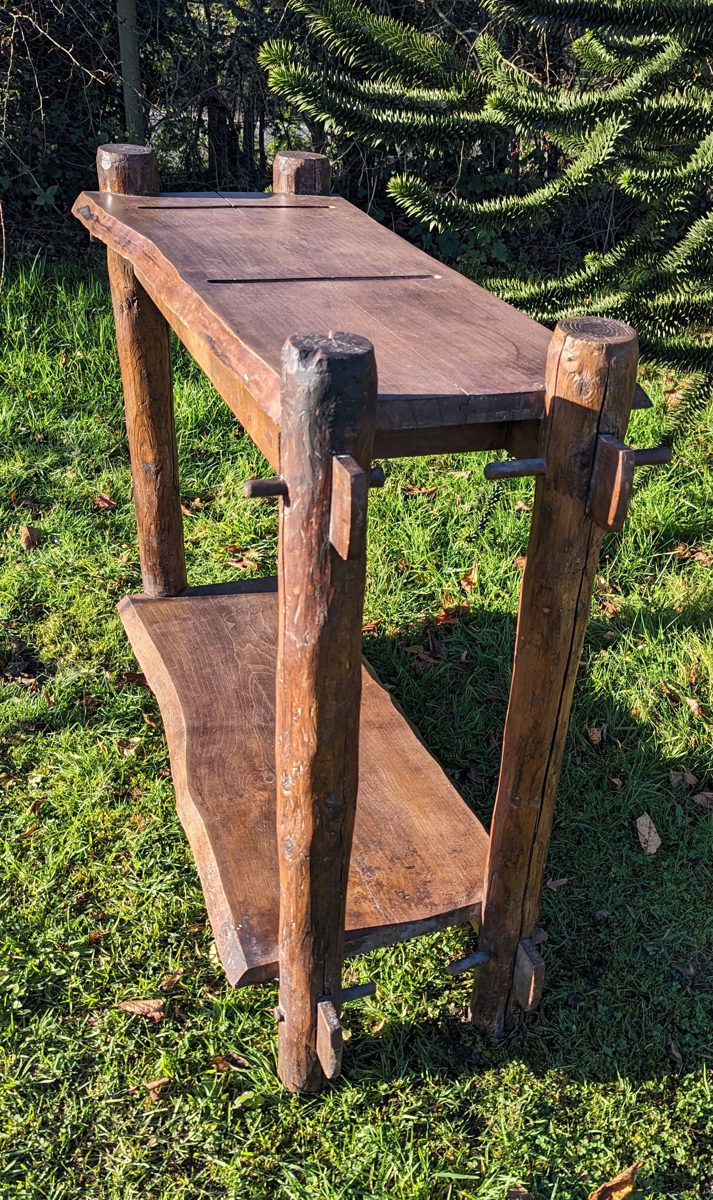 Vintage french console butcher block bistro kitchen table - Free UK Delivery