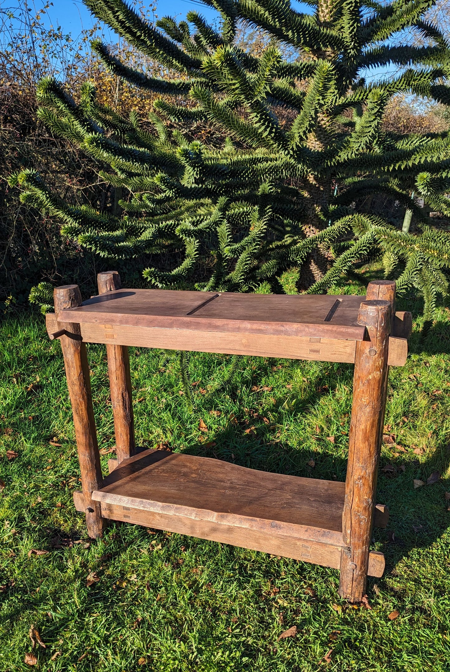 Vintage french console butcher block bistro kitchen table - Free UK Delivery