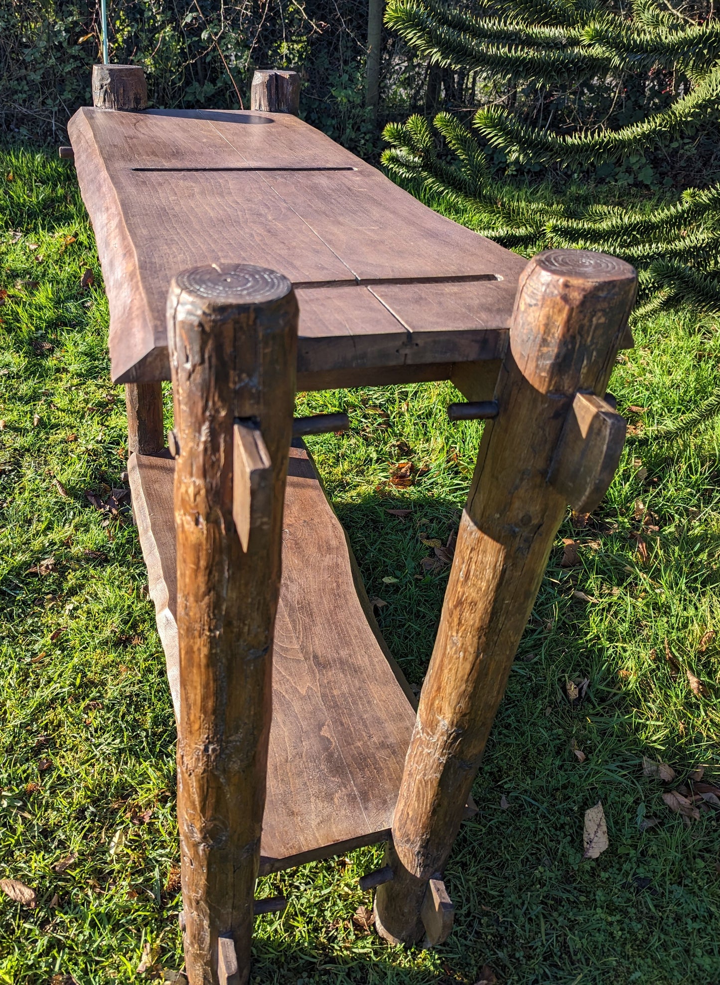 Vintage french console butcher block bistro kitchen table - Free UK Delivery