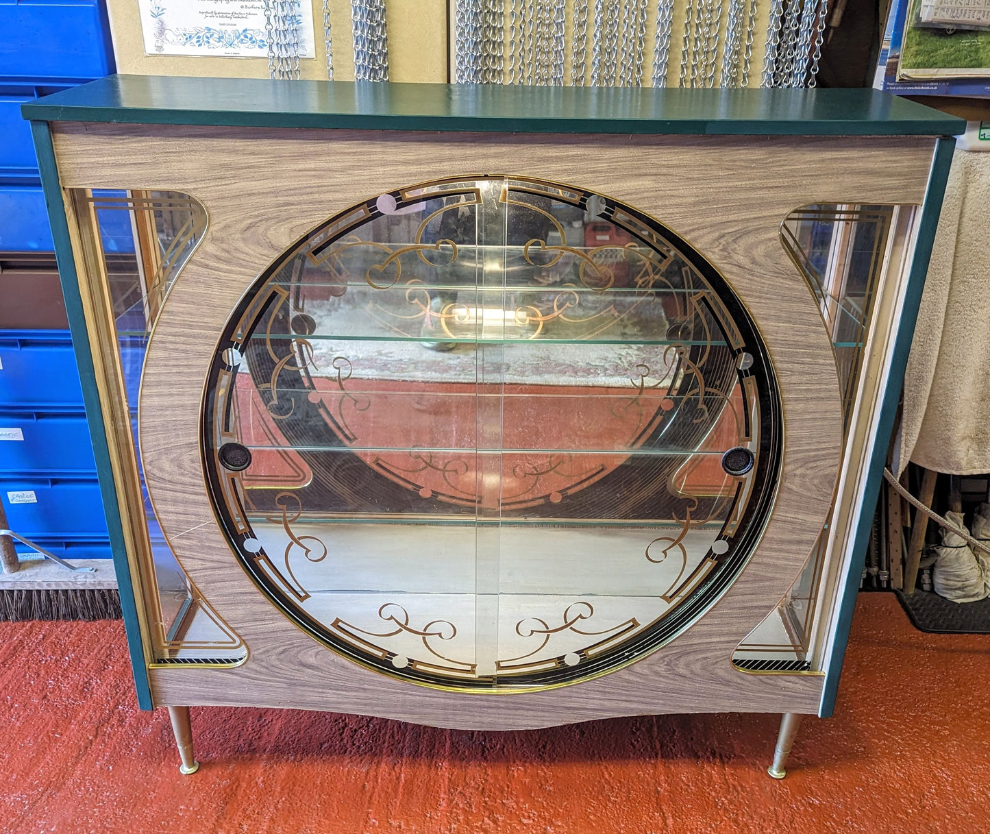Stylish Mid Century Melamine Cocktail Cabinet - Free UK Delivery