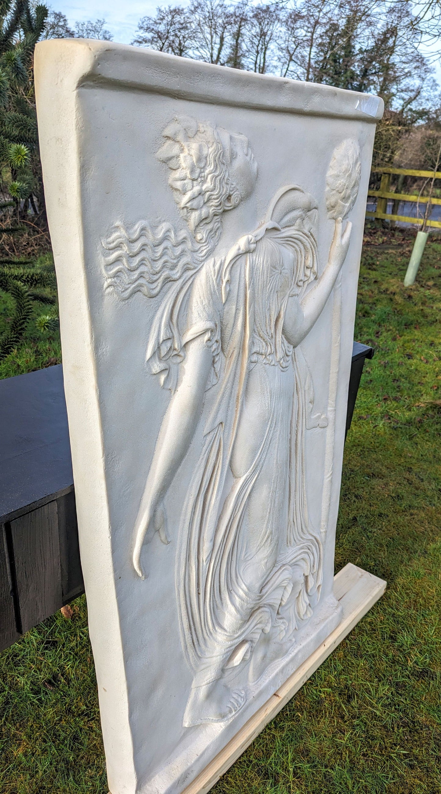 Marbleized resin greek maenads plaque art - Free UK Delivery