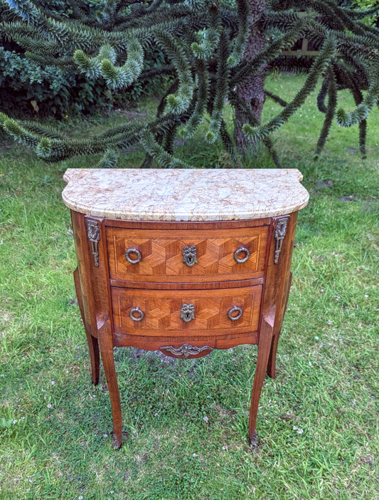 Beautiful French Louis XV Tulipwood Marquetry Chest - Free UK Delivery