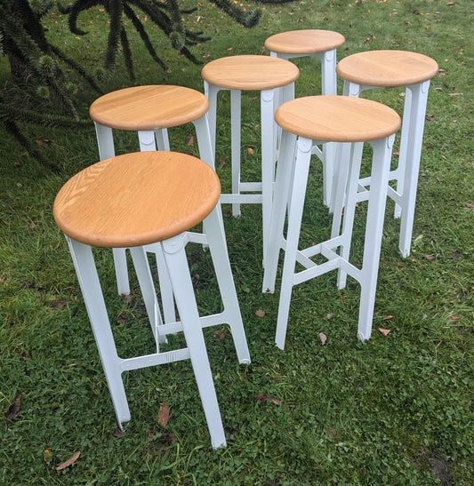 Vintage Herman Miller Construct stools with white metal frame - Free UK Delivery