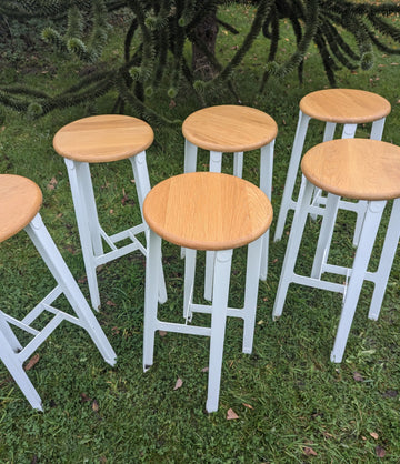 Vintage Herman Miller Construct stools with white metal frame - Free UK Delivery