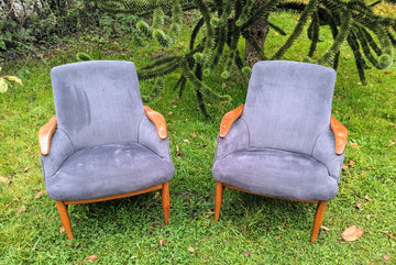 Vintage teak armchairs, c.1960s Manner Of Finn Juhl - Free UK Delivery
