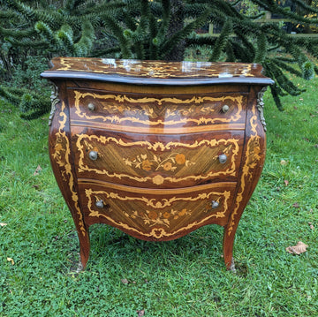 Italian Inlaid Marquetry Chest Of Drawers - Free UK Delivery