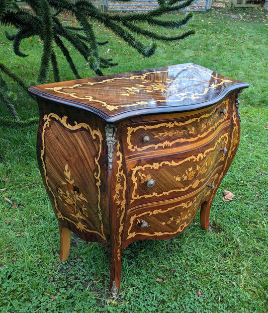 Italian Inlaid Marquetry Chest Of Drawers - Free UK Delivery