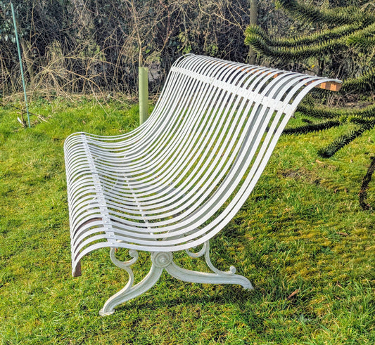 Stylish Usine Garre Paris Cast Iron Strapwork Scroll Garden Bench Cira 1900  - Delivery Included