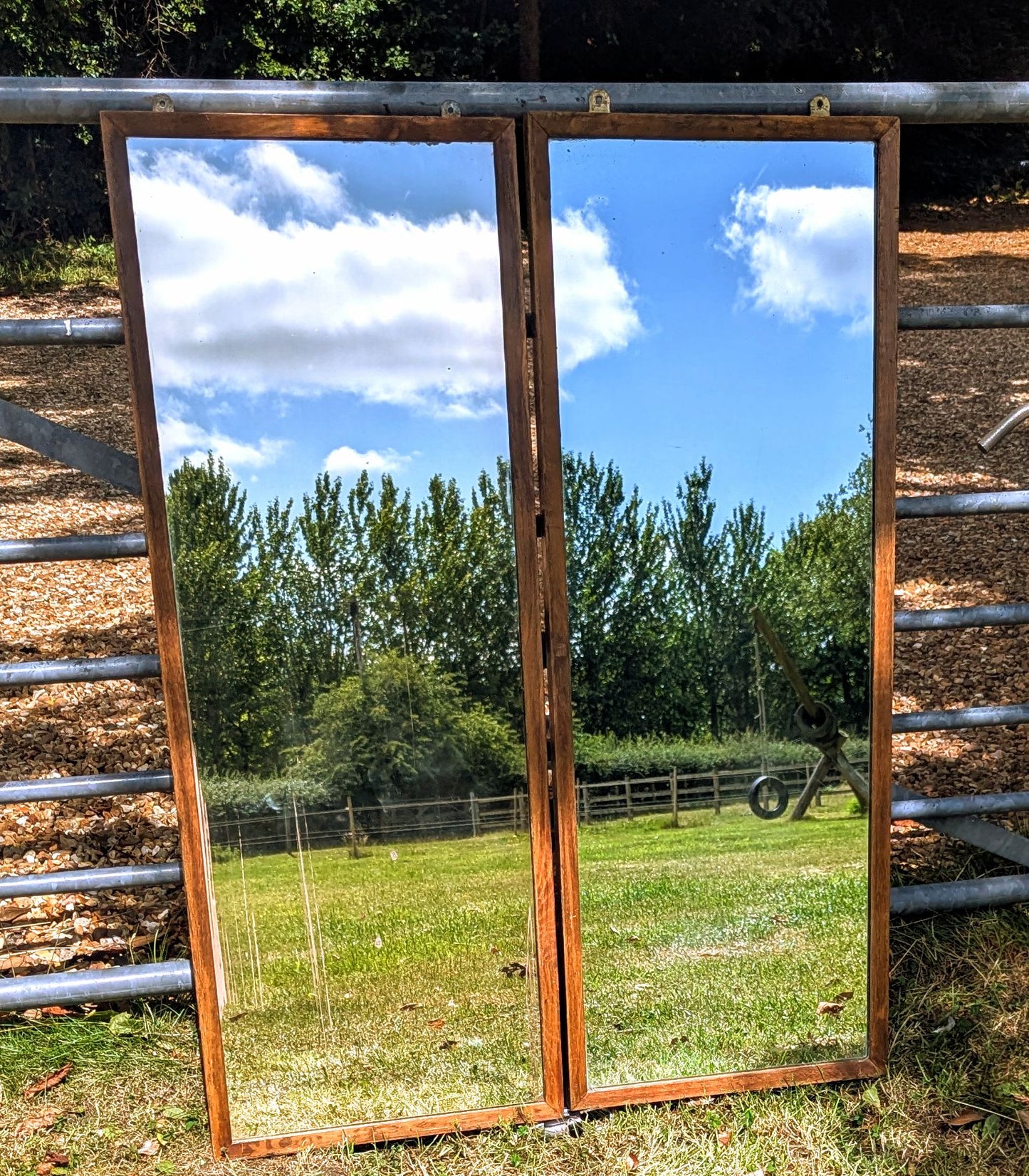 Outstanding Pair Air ministry Mid century Oak mirrors - Delivery Available