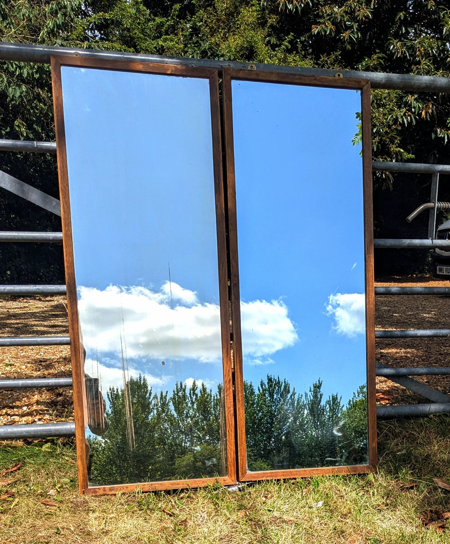Outstanding Pair Air ministry Mid century Oak mirrors - Delivery Available