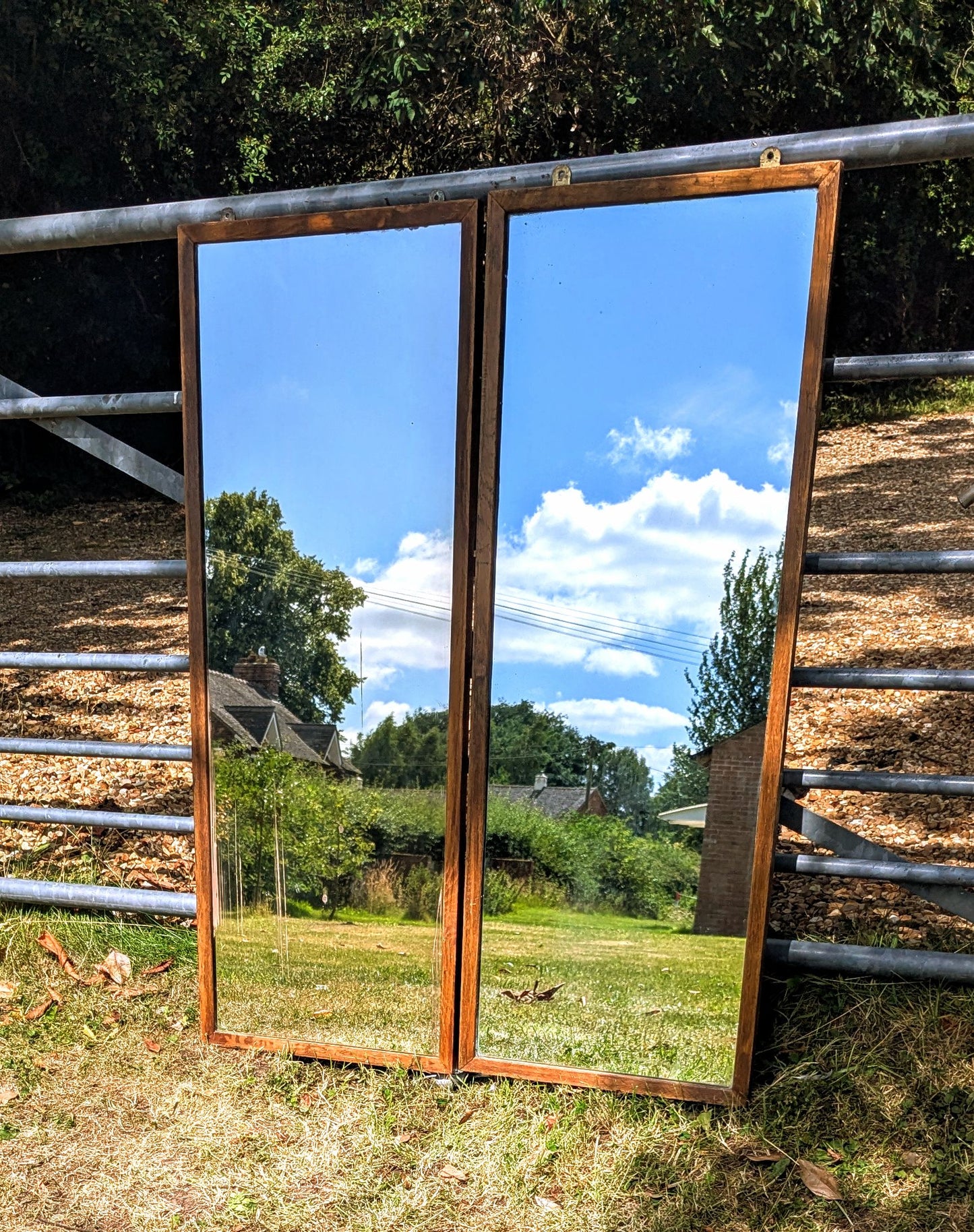 Outstanding Pair Air ministry Mid century Oak mirrors - Delivery Available