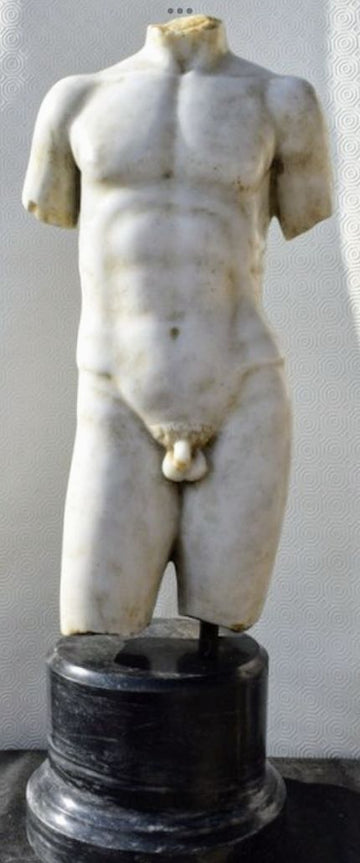Superb Mid Century Grand Tour Solid Marble Revolving Torso - Delivery Included