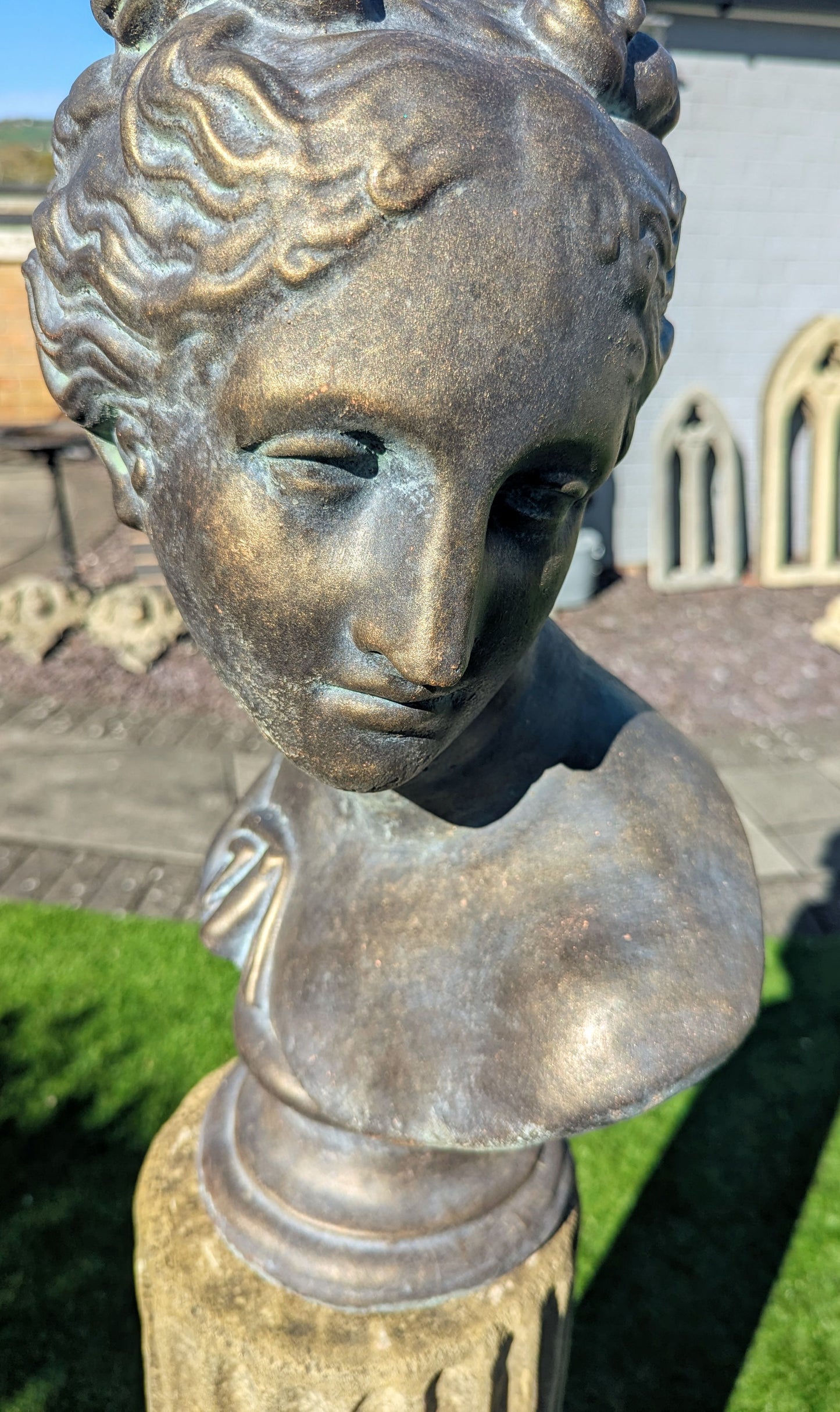 Beautiful Verdigris Bronzed Bust Aphrodite - Delivery available - Free UK Delivery