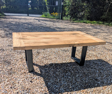 Reclaimed Elm coffee table black steel legs - Free UK Delivery