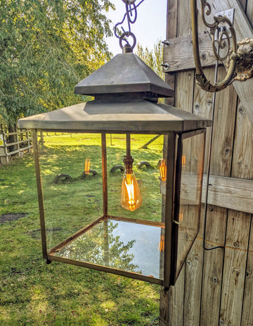 Contemporary Brass Porch Lantern - Delivery Available UK